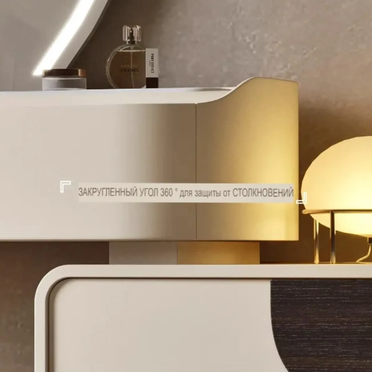 Туалетный столик из массива дерева с умным зеркалом 35800-29