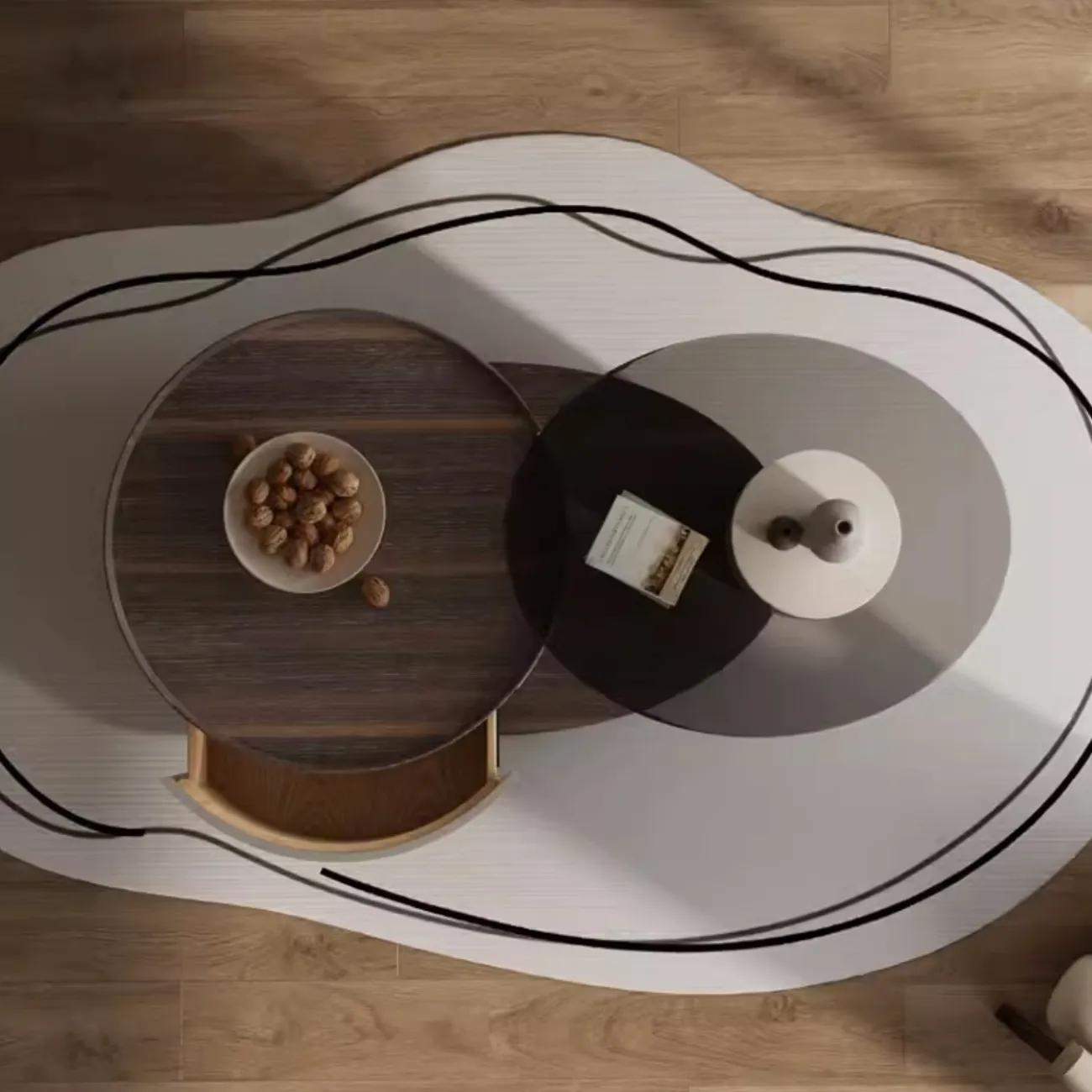 Современный минималистичный журнальный столик из шпона KBOOS 35801-29 Современный минималистичный журнальный столик из шпона KBOOS 35801-29