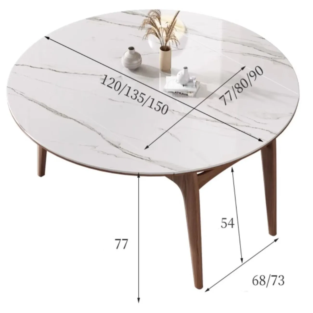 Выдвижной обеденный стол из каменной плиты LanLan 35905-29