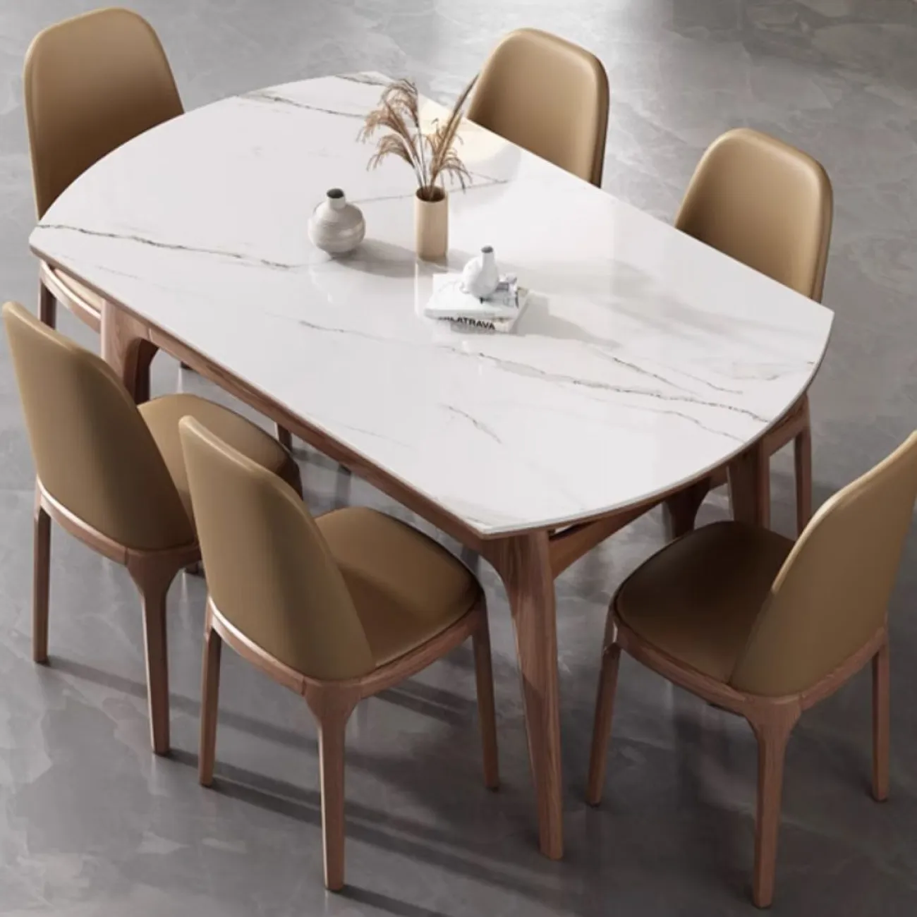 Выдвижной обеденный стол из каменной плиты LanLan 35905-29