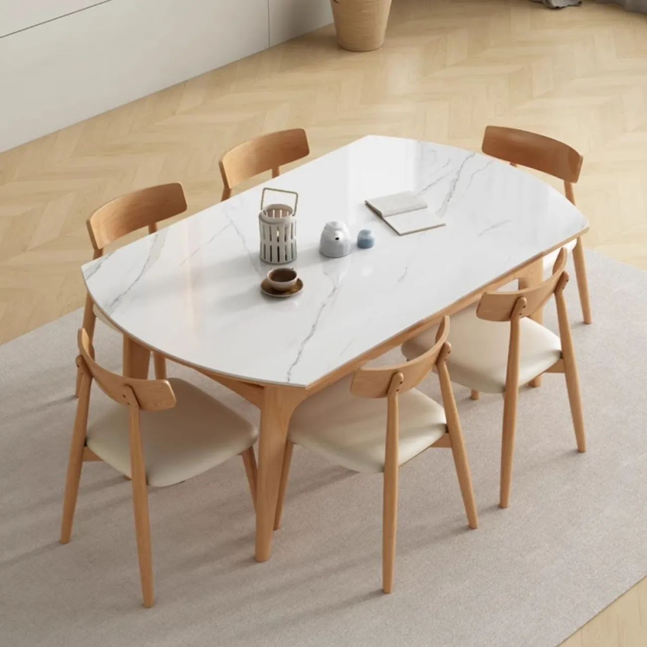 Выдвижной обеденный стол из каменной плиты LanLan 35906-29