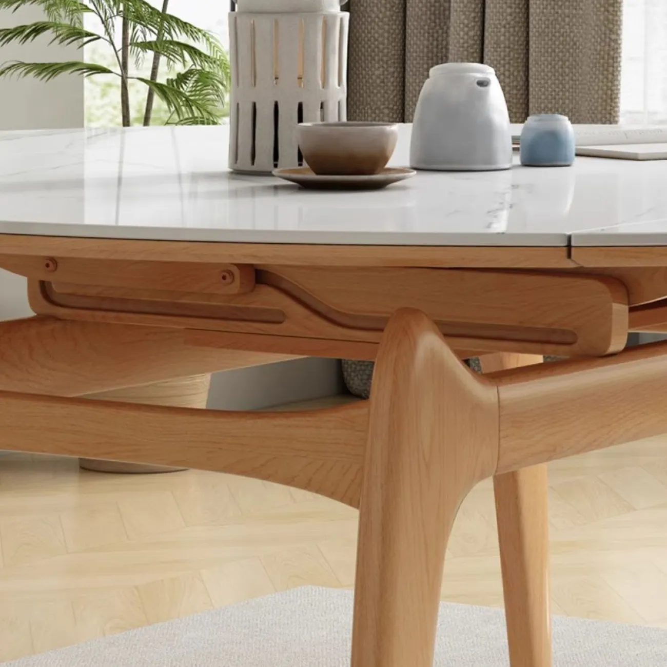 Выдвижной обеденный стол из каменной плиты LanLan 35906-29