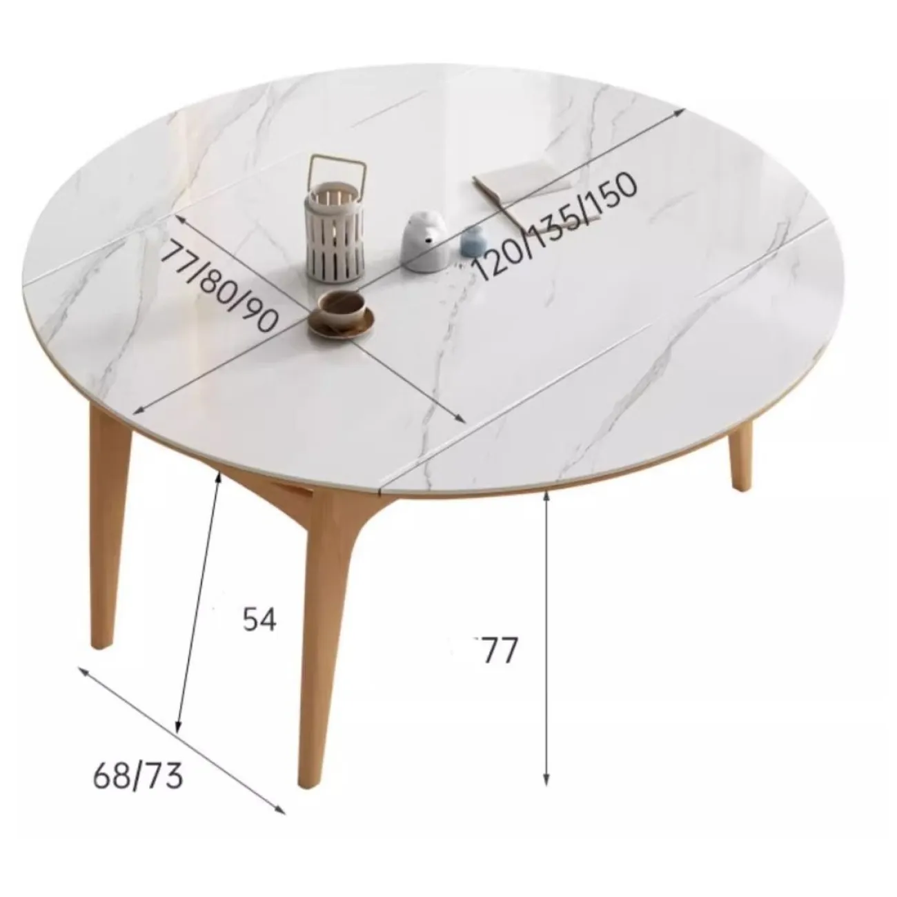 Выдвижной обеденный стол из каменной плиты LanLan 35906-29