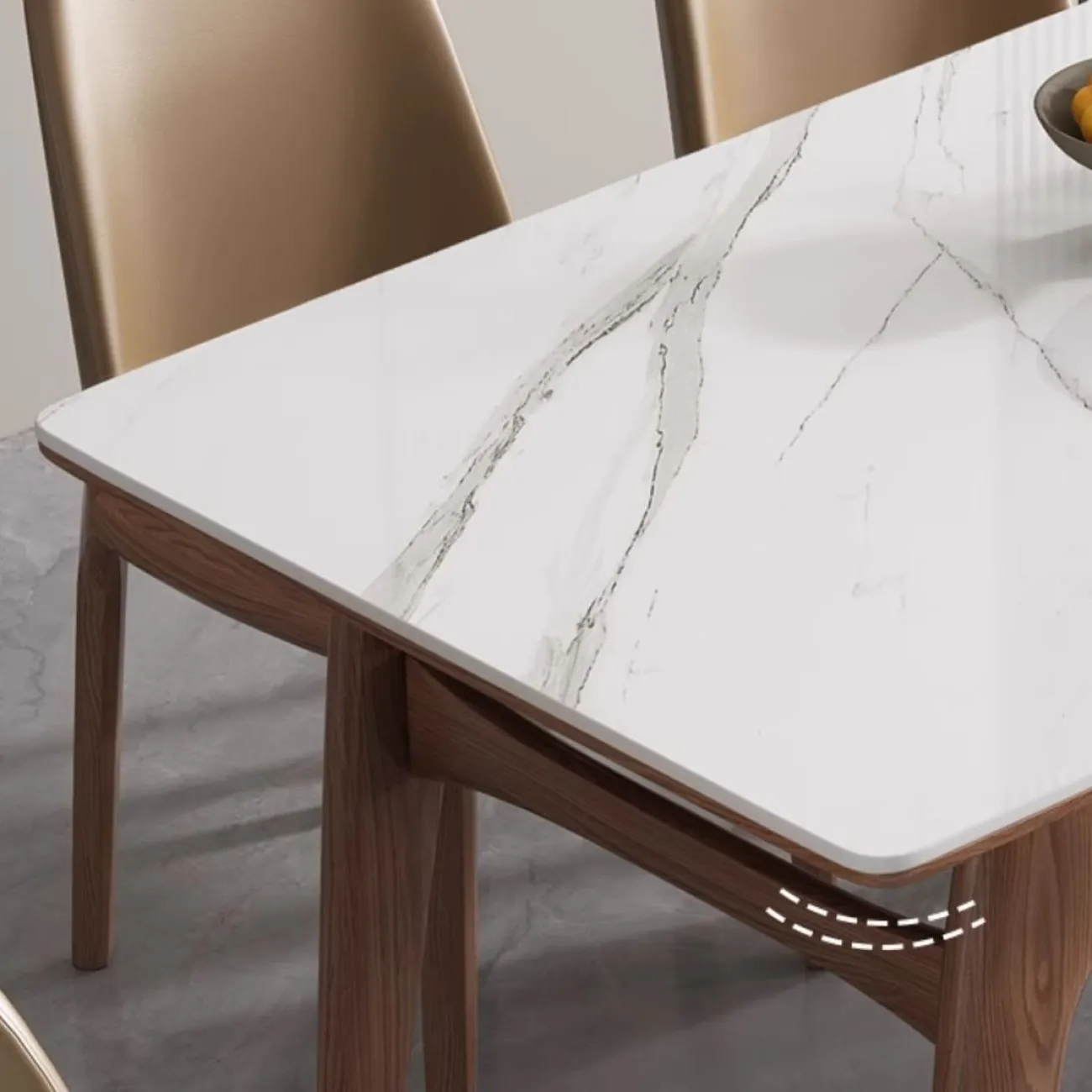 Скандинавский мраморный обеденный стол из массива дерева  LanLan 35907-29