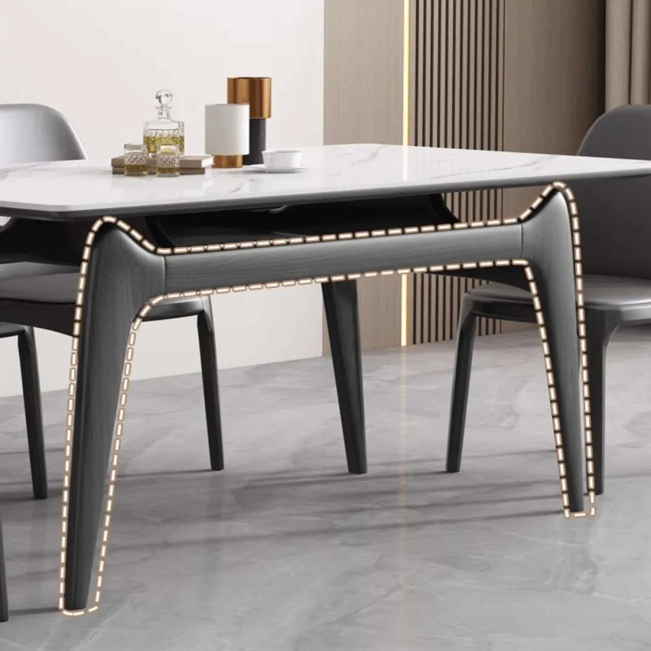 Современный обеденный стол из массива дерева LanLan 35908-29