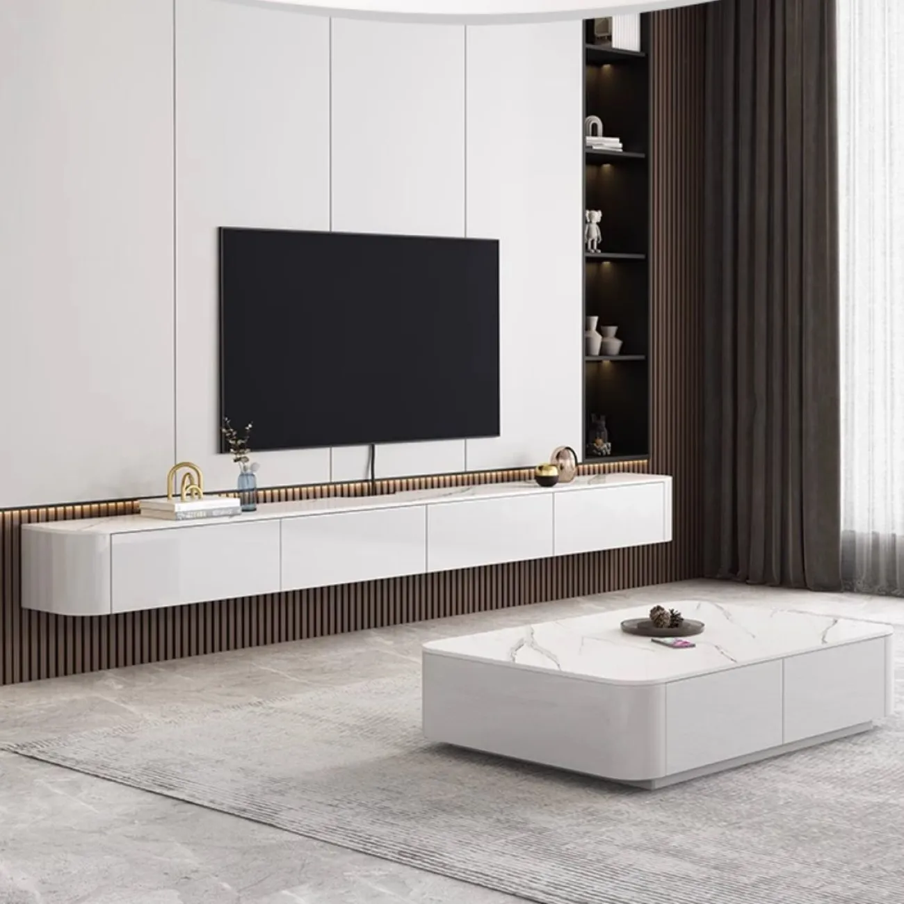 Подвесной ТВ-шкаф из массива дерева LanLan 35910-29