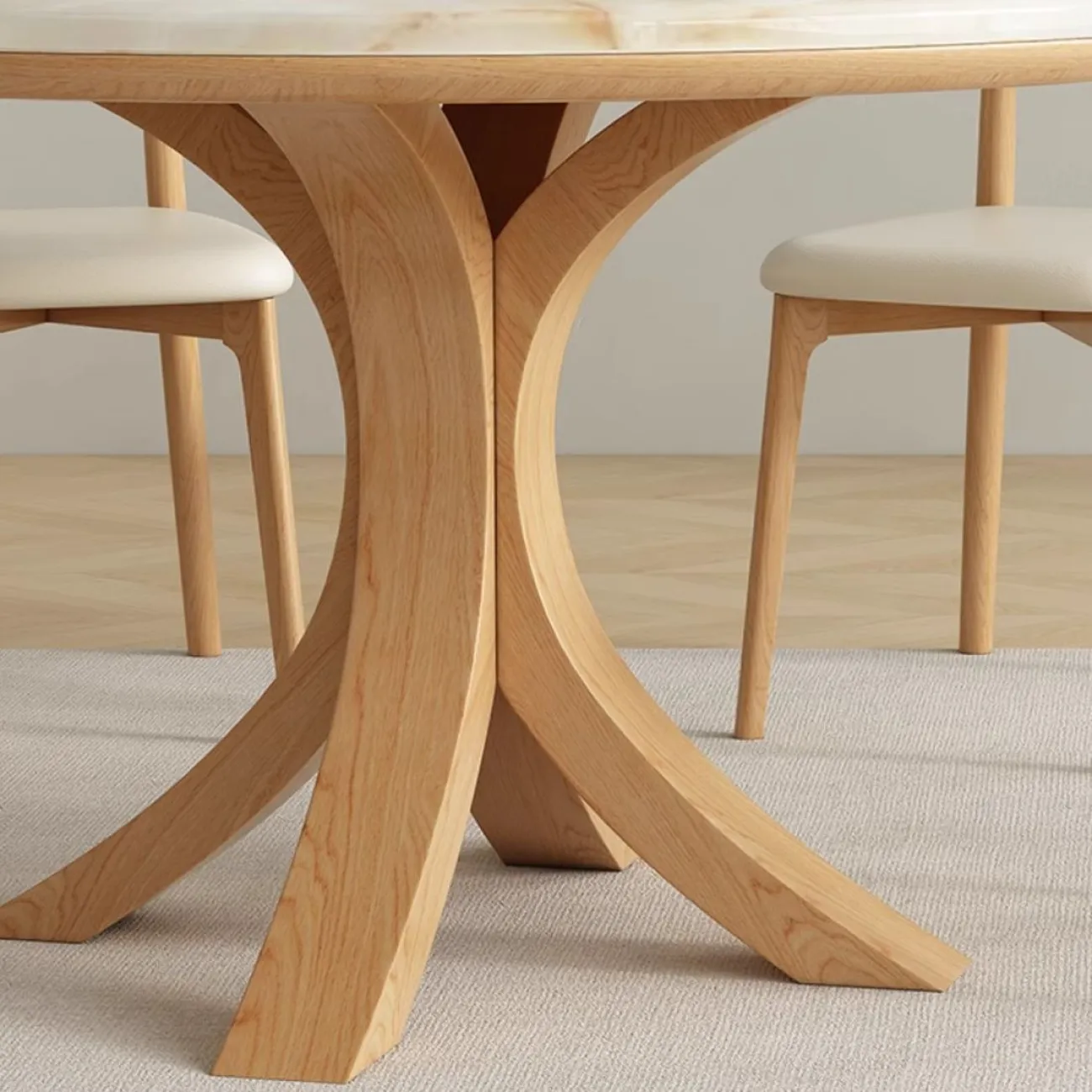 Круглый обеденный стол из цельного дерева LanLan 35911-29