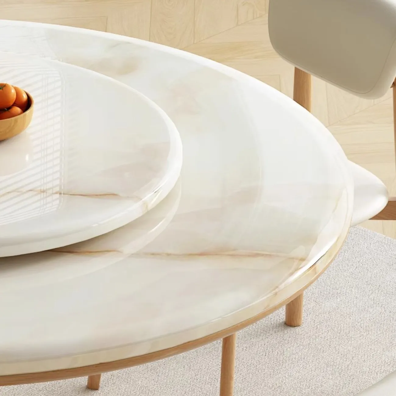 Круглый обеденный стол из цельного дерева LanLan 35911-29