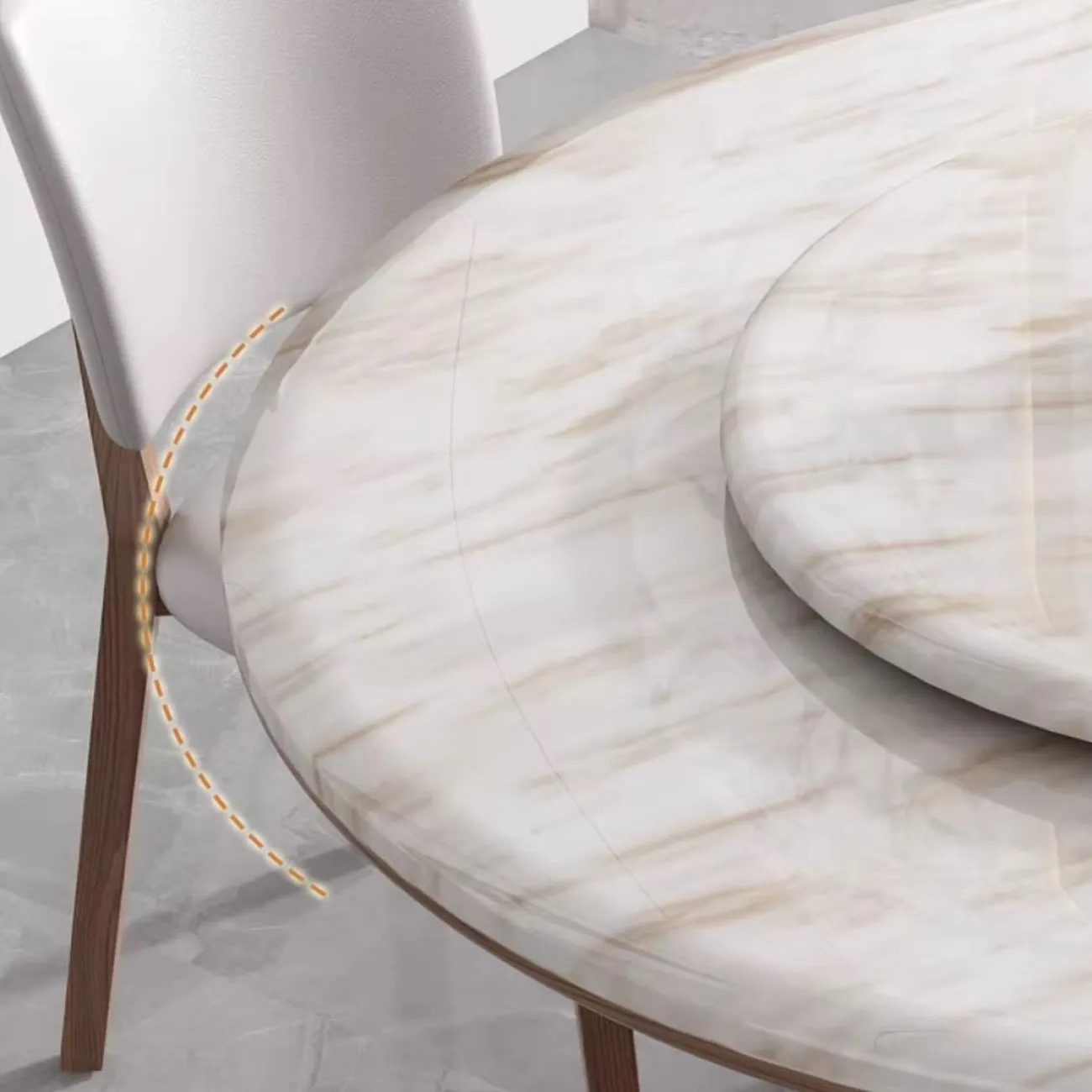 Мраморный круглый обеденный стол LanLan 35912-29