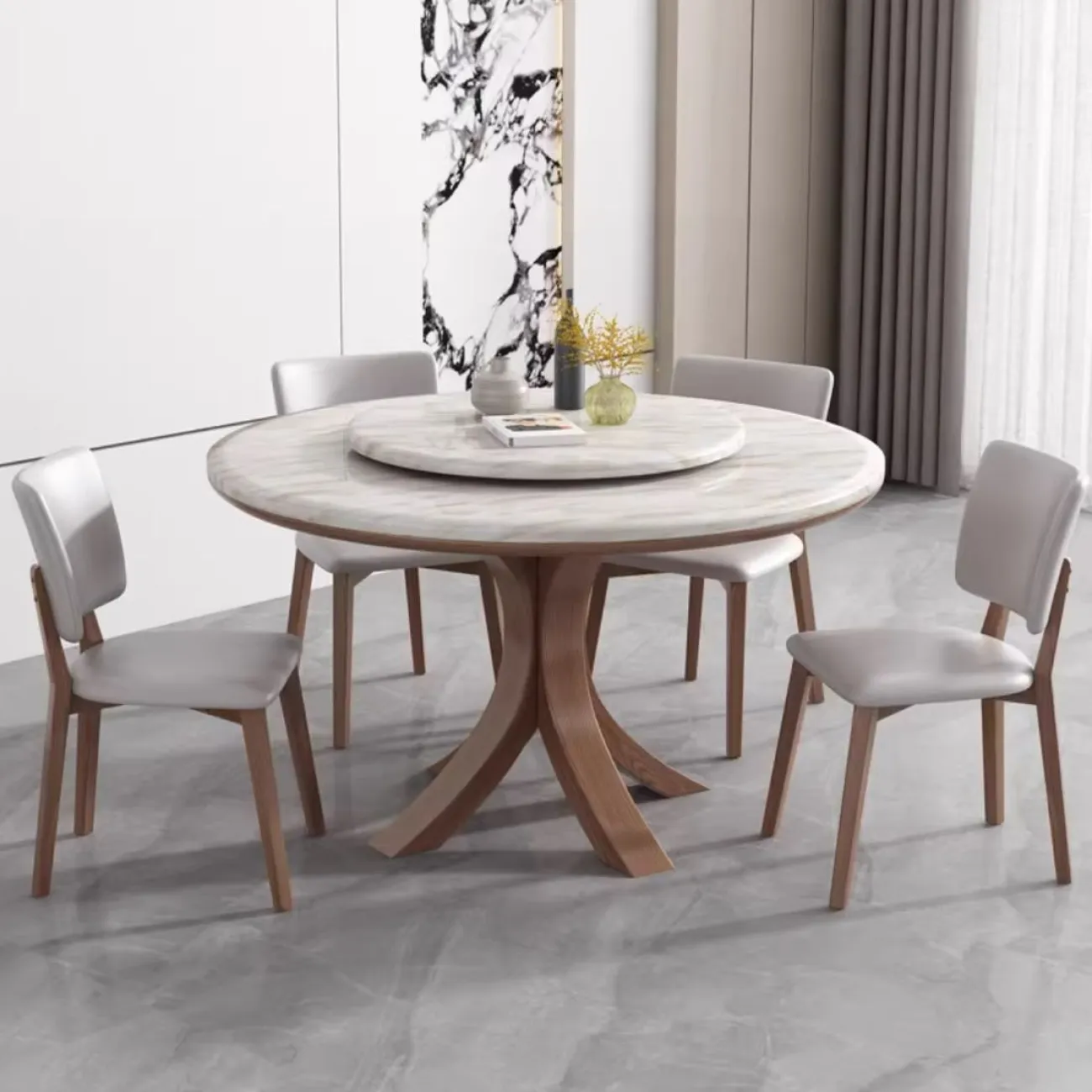 Мраморный круглый обеденный стол LanLan 35912-29