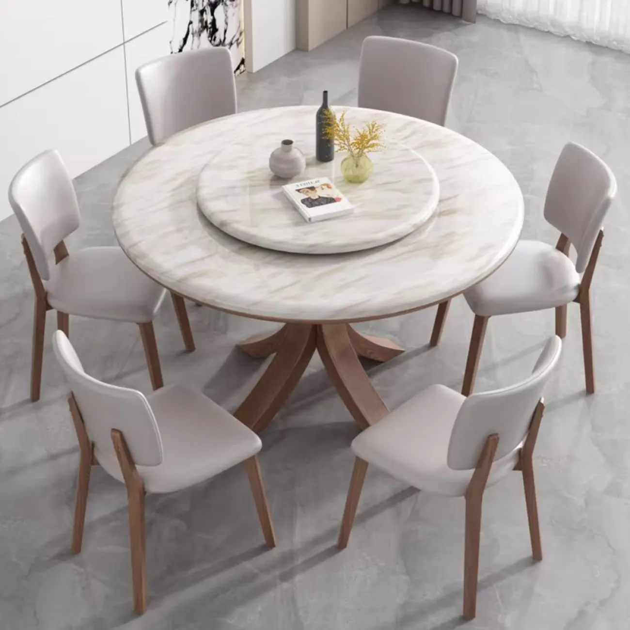 Мраморный круглый обеденный стол LanLan 35912-29