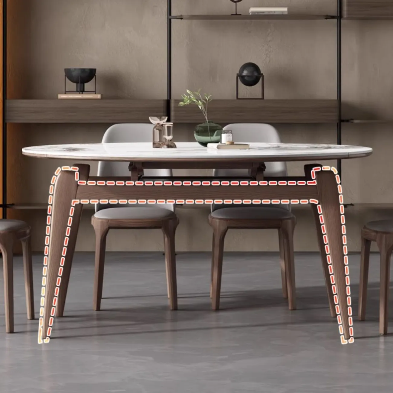 Выдвижной круглый обеденный стол LanLan 35913-29