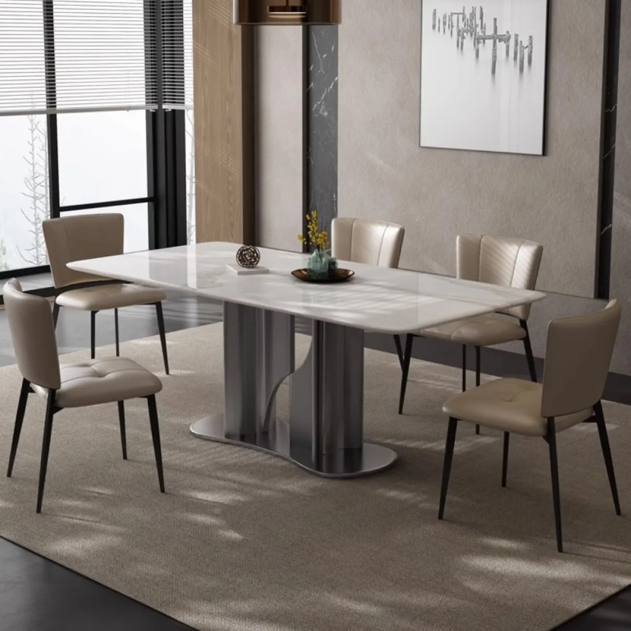 Дизайнерский прямоугольный обеденный стол LanLan 35915-29 Дизайнерский прямоугольный обеденный стол LanLan 35915-29