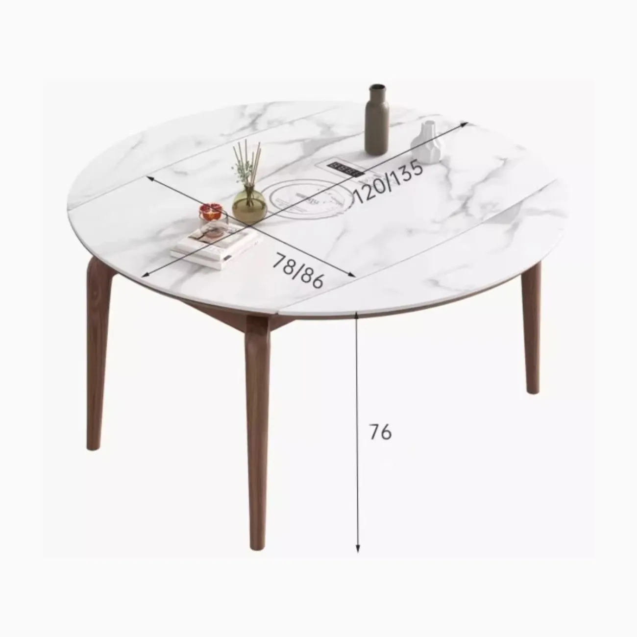 Обеденный стол из натурального камня с индукционной плитой LanLan 35916-29 Обеденный стол из натурального камня с индукционной плитой LanLan 35916-29