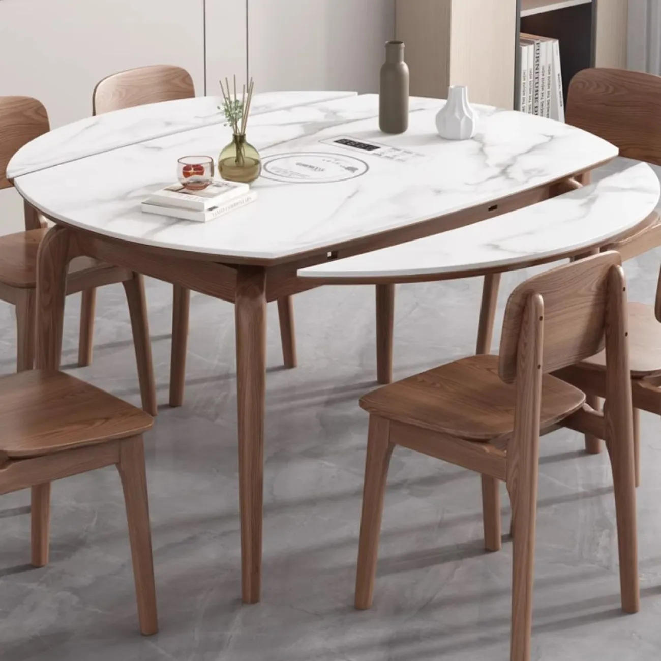 Обеденный стол из натурального камня с индукционной плитой LanLan 35916-29 Обеденный стол из натурального камня с индукционной плитой LanLan 35916-29