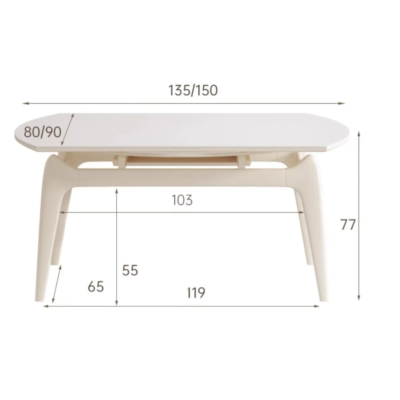 Выдвижной обеденный стол из массива дерева LanLan 35919-29 Выдвижной обеденный стол из массива дерева LanLan 35919-29