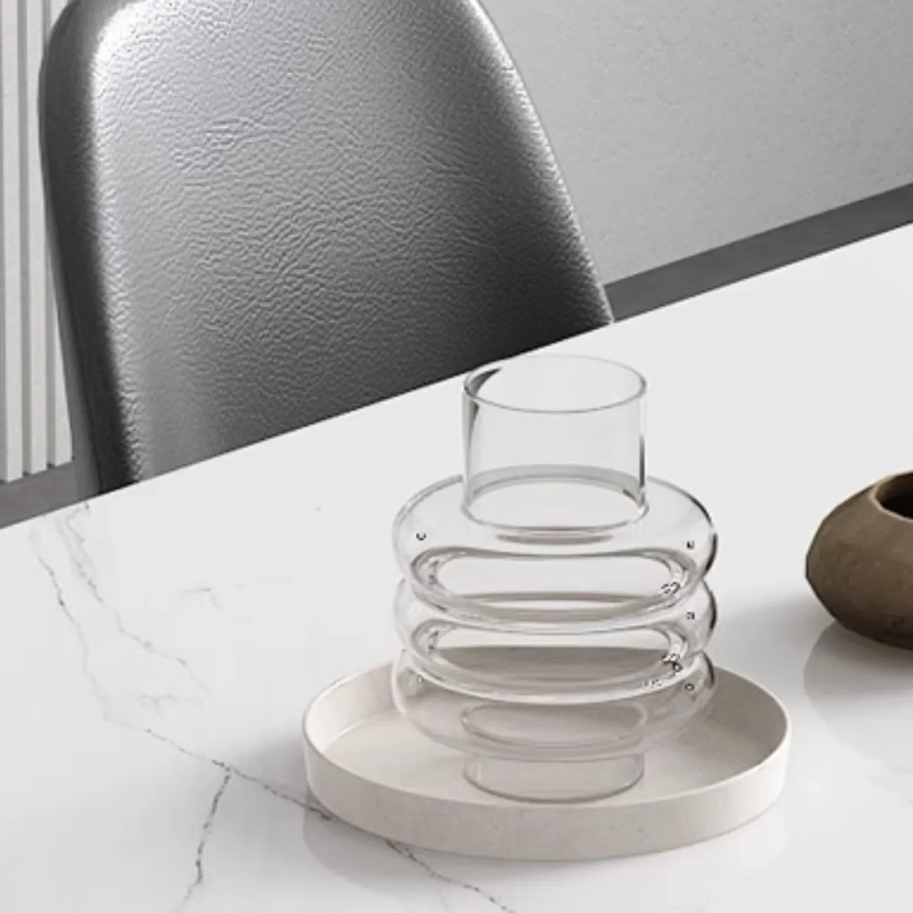 Обеденный стол из массива дерева и мрамора LanLan 35923-29