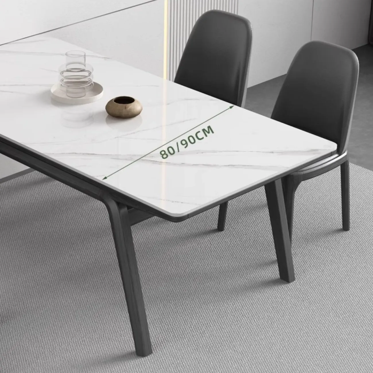 Обеденный стол из массива дерева и мрамора LanLan 35923-29