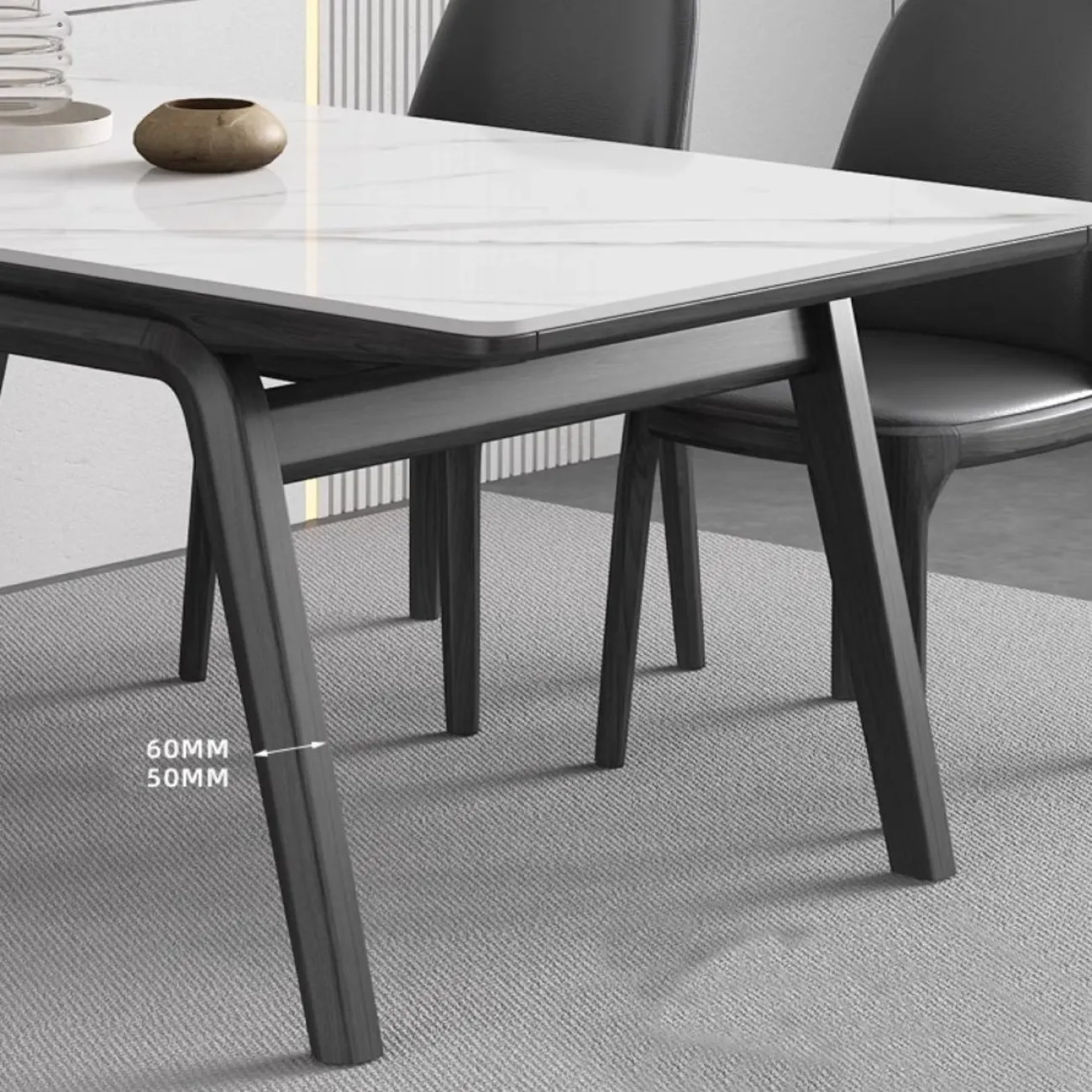 Обеденный стол из массива дерева и мрамора LanLan 35923-29