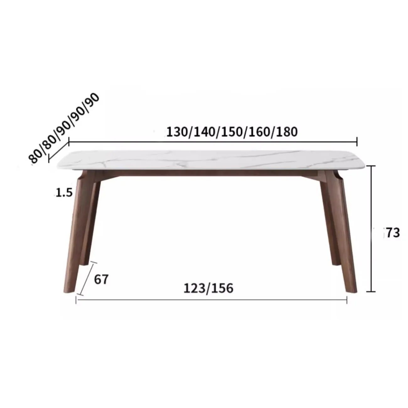Обеденный стол из массива дерева и каменной плиты LanLan 35924-29 Обеденный стол из массива дерева и каменной плиты LanLan 35924-29