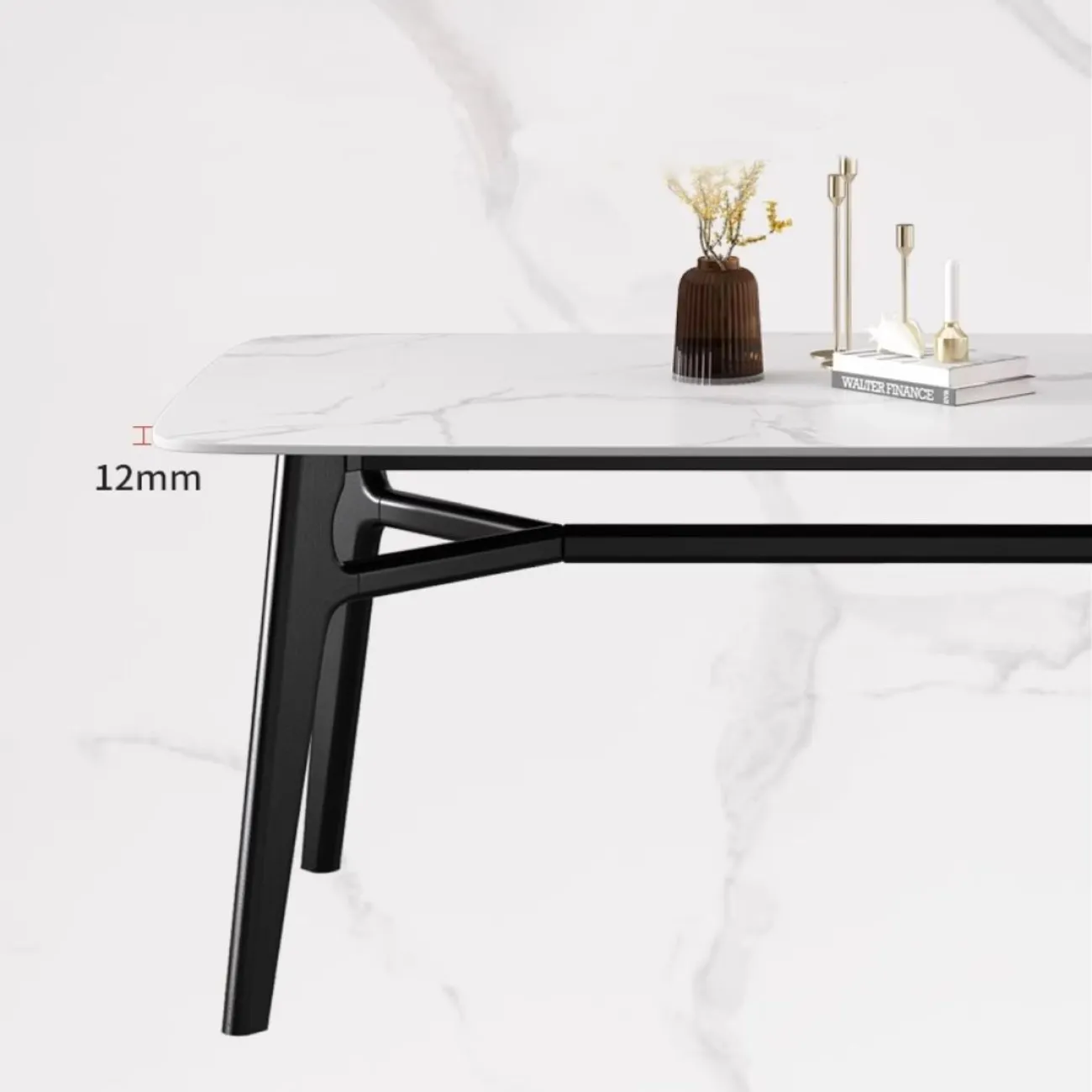 Обеденный стол из массива дерева и каменной плиты LanLan 35927-29