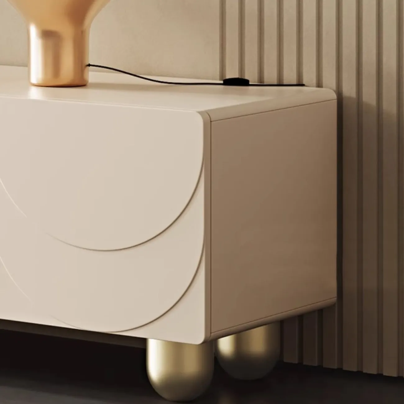 Роскошный кремовый ТВ-шкаф LanLan 35928-29