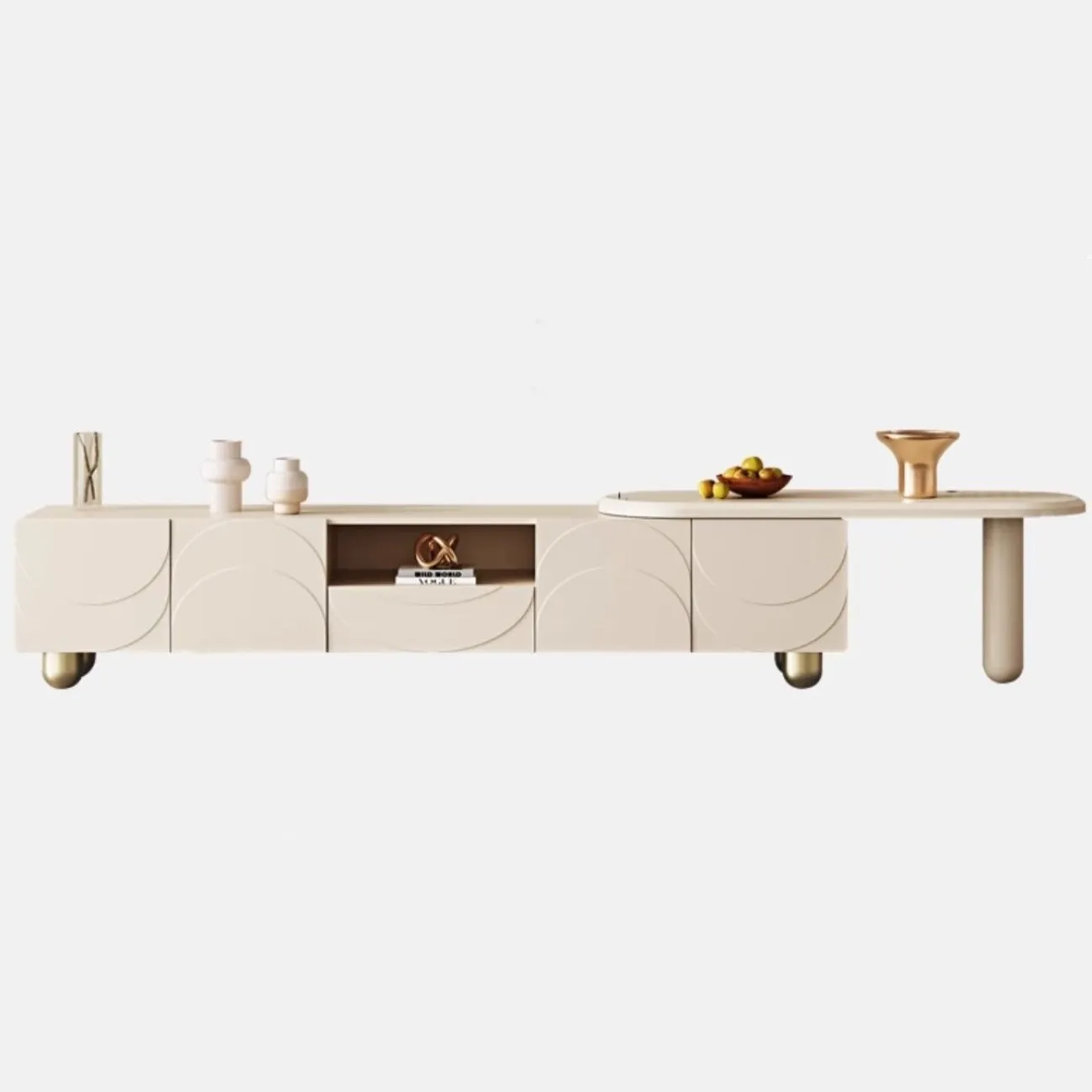 Роскошный кремовый ТВ-шкаф LanLan 35928-29