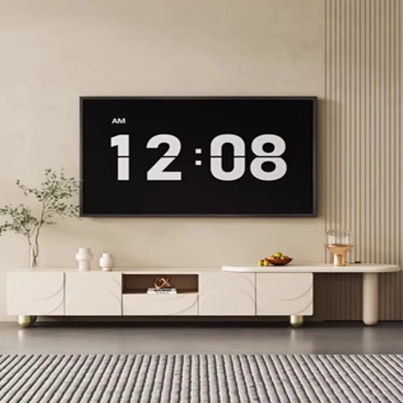 Роскошный кремовый ТВ-шкаф LanLan 35928-29