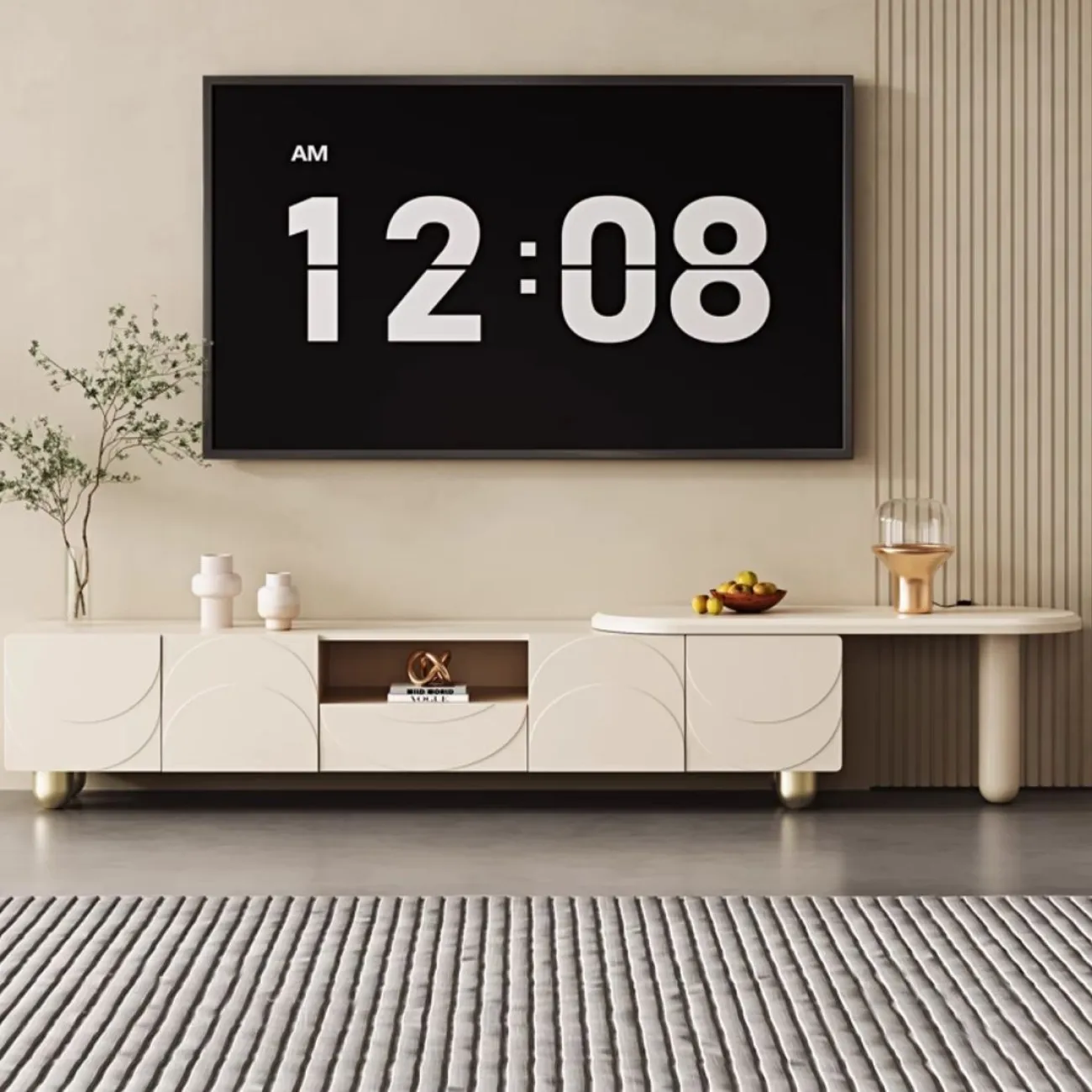 Роскошный кремовый ТВ-шкаф LanLan 35928-29