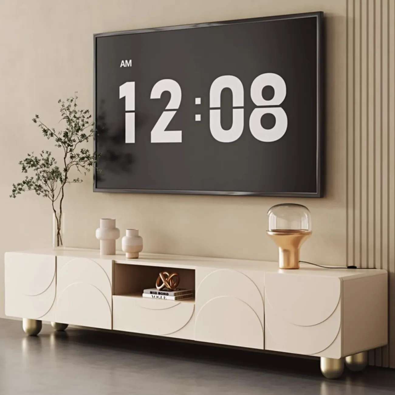 Роскошный кремовый ТВ-шкаф LanLan 35928-29