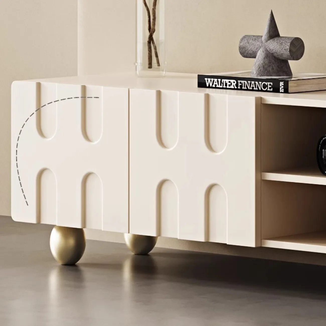 Роскошный ТВ-шкаф в кремовом стиле LanLan 35929-29 Роскошный ТВ-шкаф в кремовом стиле LanLan 35929-29