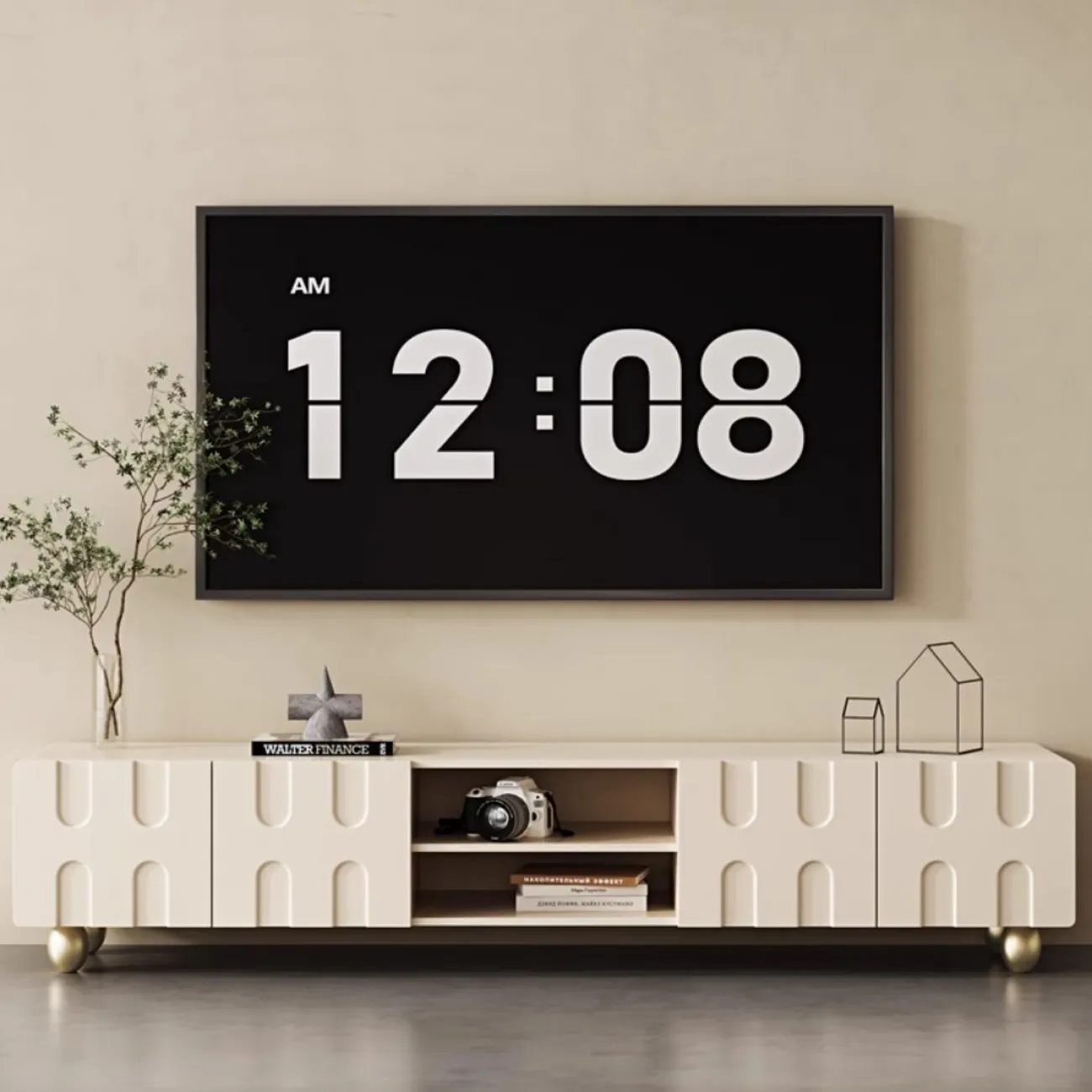 Роскошный ТВ-шкаф в кремовом стиле LanLan 35929-29