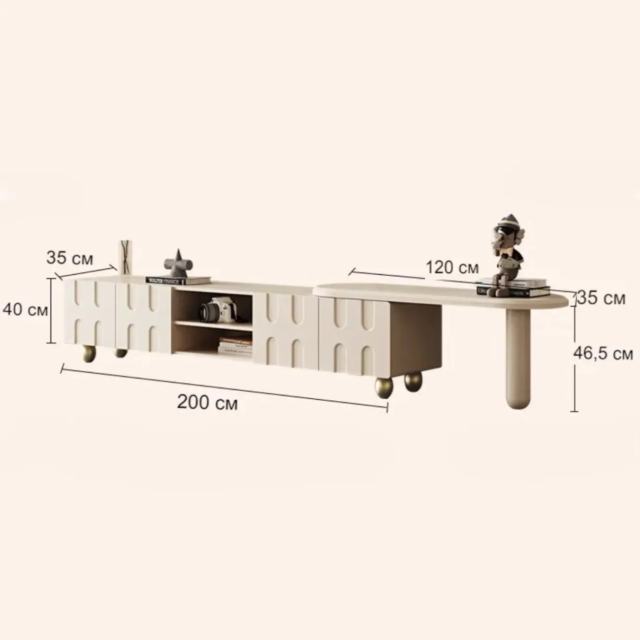 Роскошный ТВ-шкаф в кремовом стиле LanLan 35929-29 Роскошный ТВ-шкаф в кремовом стиле LanLan 35929-29
