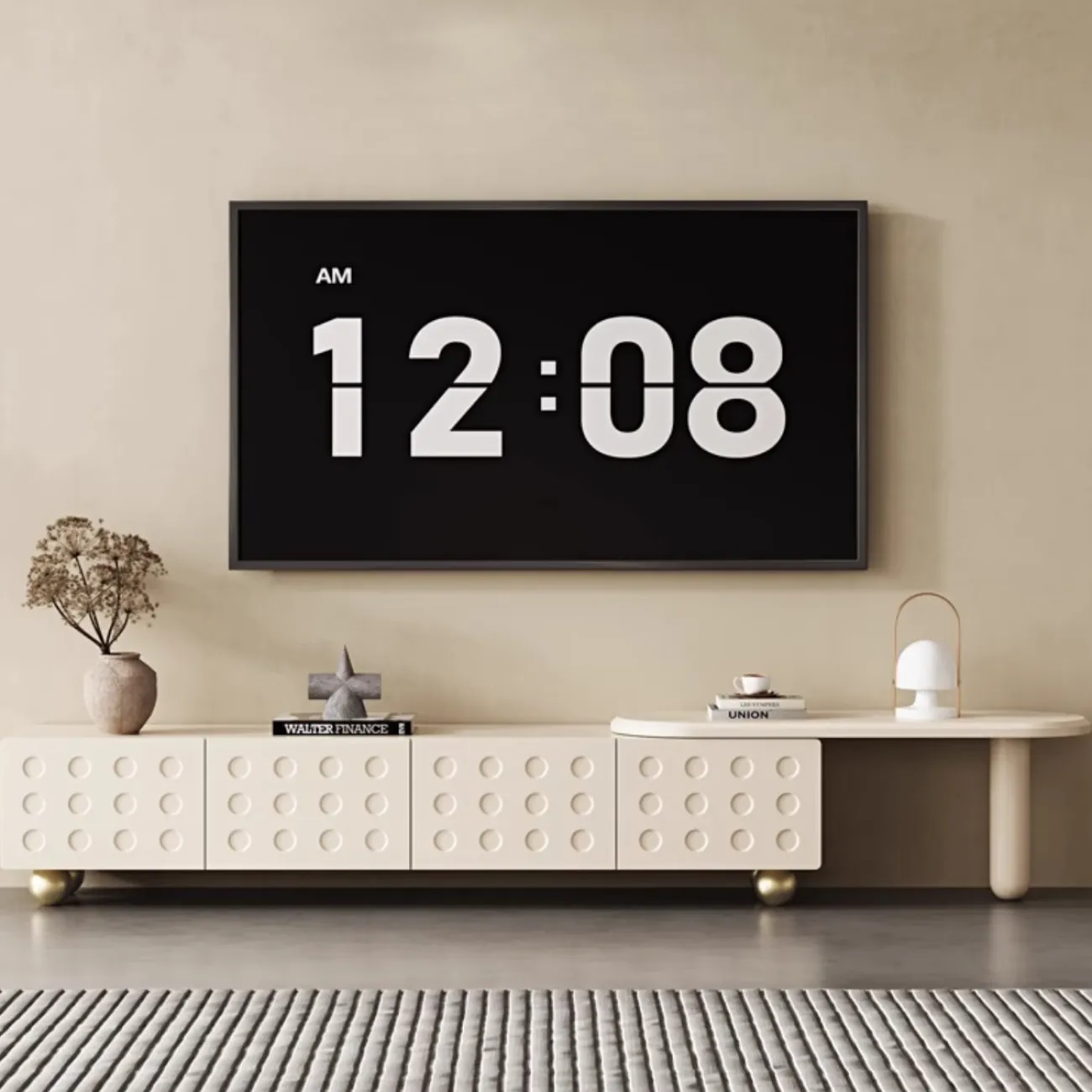 Деревянный шкаф для телевизора в бело-кремовом стиле LanLan 35930-29