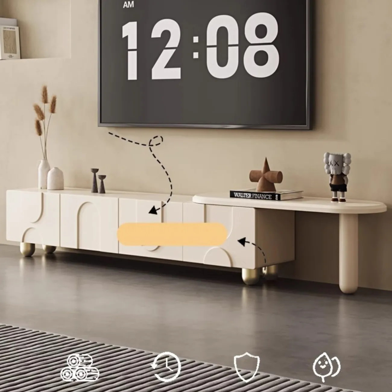 Кремовый роскошный ТВ-шкаф LanLan 35931-29