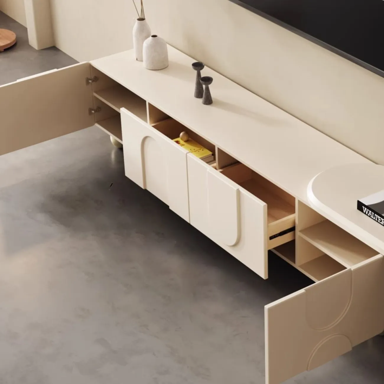 Кремовый роскошный ТВ-шкаф LanLan 35931-29