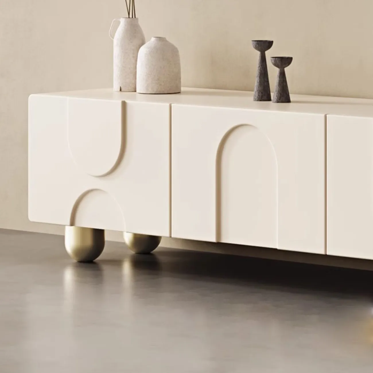 Кремовый роскошный ТВ-шкаф LanLan 35931-29