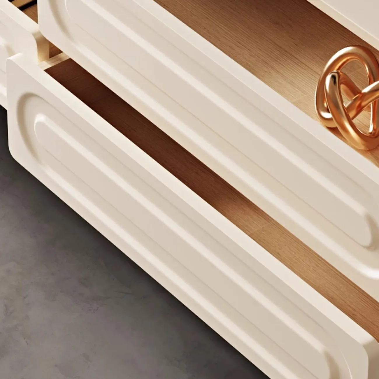 Роскошный ТВ-шкаф в кремовом стиле LanLan 35932-29