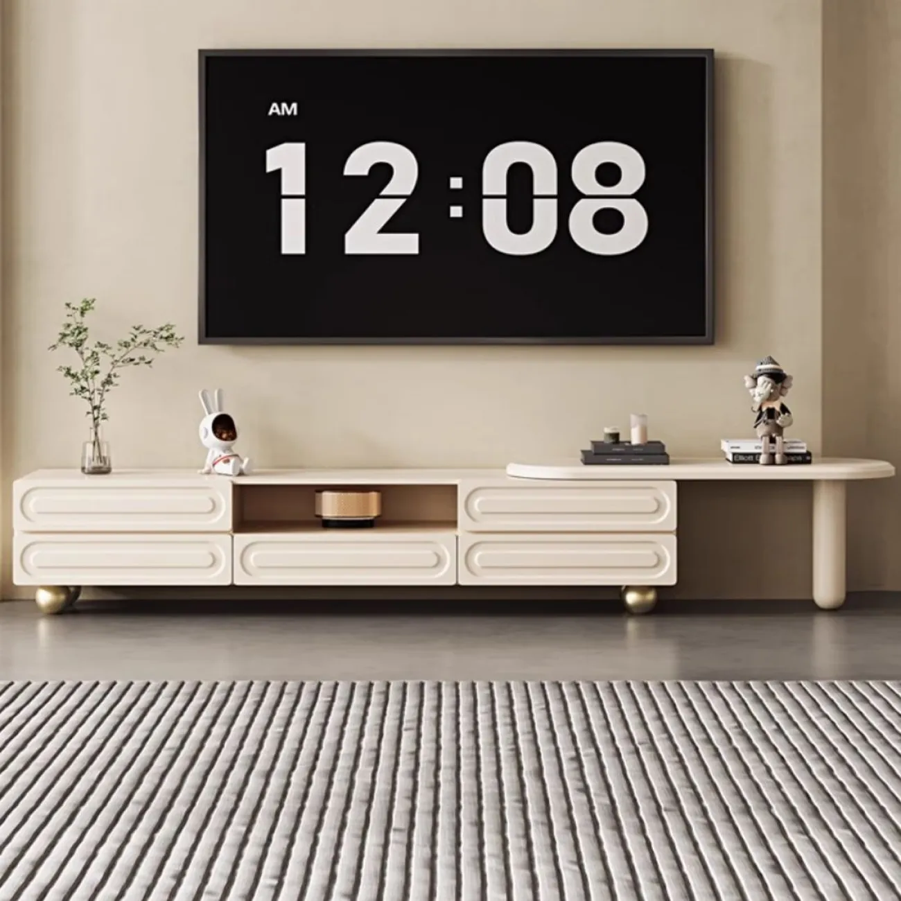 Роскошный ТВ-шкаф в кремовом стиле LanLan 35932-29