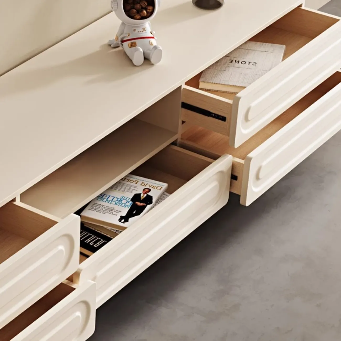 Роскошный ТВ-шкаф в кремовом стиле LanLan 35932-29