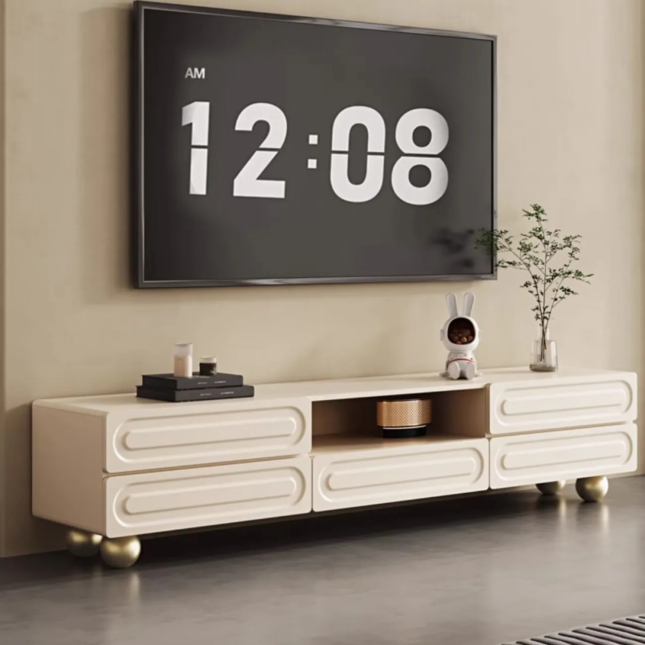 Роскошный ТВ-шкаф в кремовом стиле LanLan 35932-29