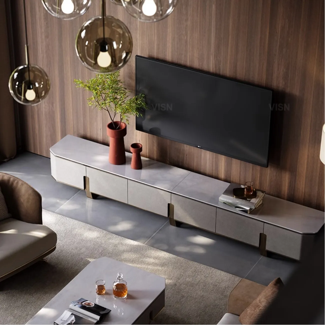 Роскошная тумба под ТВ  из чёрного ореха LUXURY VISN 35735-29