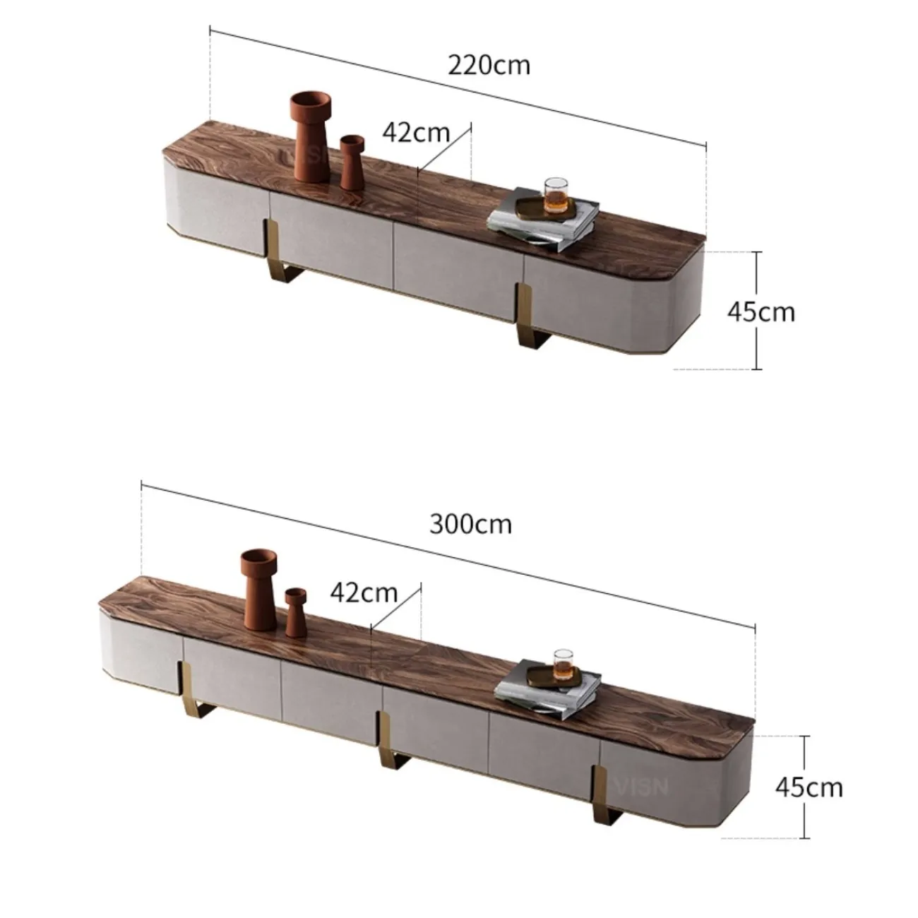 Роскошная тумба под ТВ  из чёрного ореха LUXURY VISN 35735-29