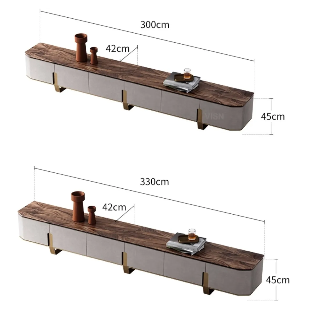 Роскошная тумба под ТВ  из чёрного ореха LUXURY VISN 35735-29