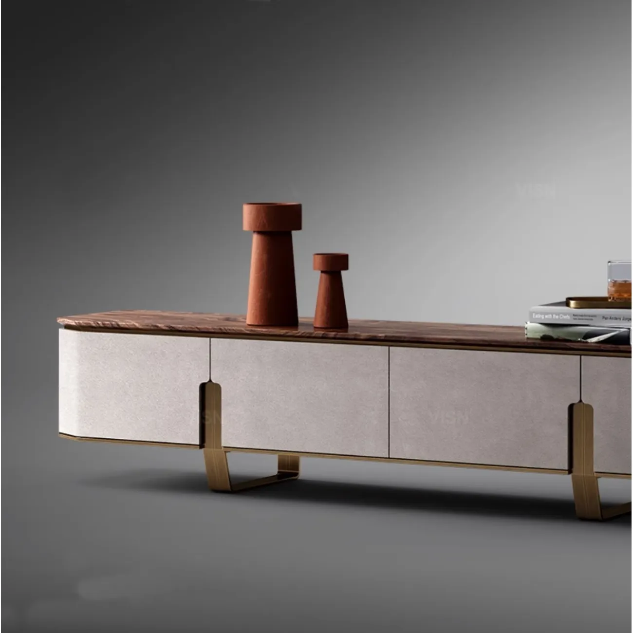 Роскошная тумба под ТВ  из чёрного ореха LUXURY VISN 35735-29