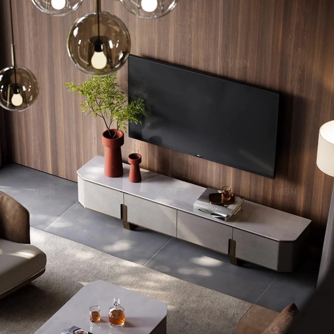 Роскошная тумба под ТВ  из чёрного ореха LUXURY VISN 35735-29