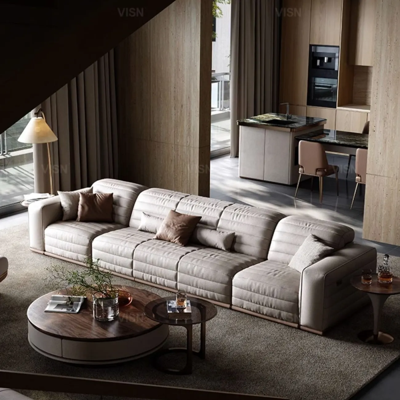 Многофункциональный кожаный диван LUXURY VISN 35805-29