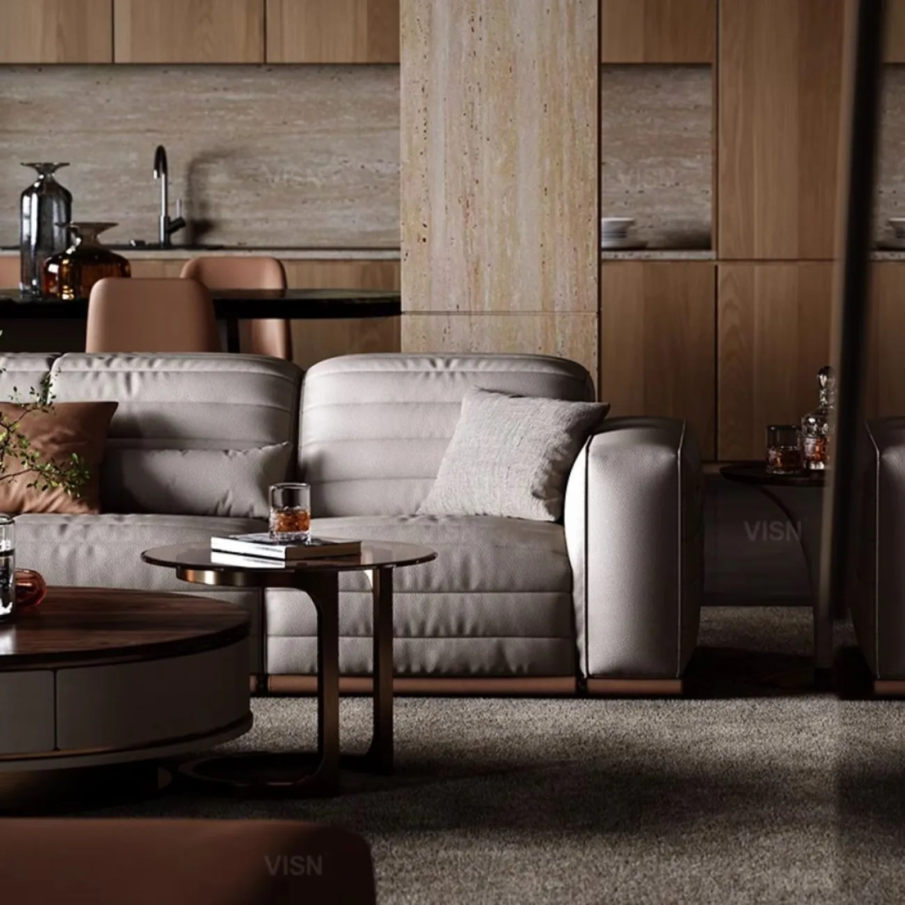 Многофункциональный кожаный диван LUXURY VISN 35805-29