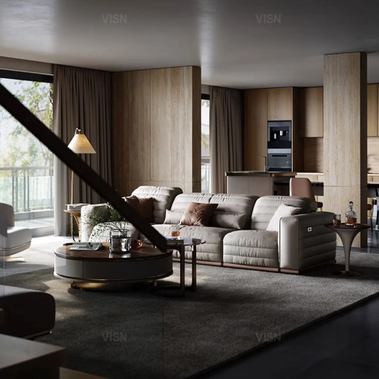 Многофункциональный кожаный диван LUXURY VISN 35805-29