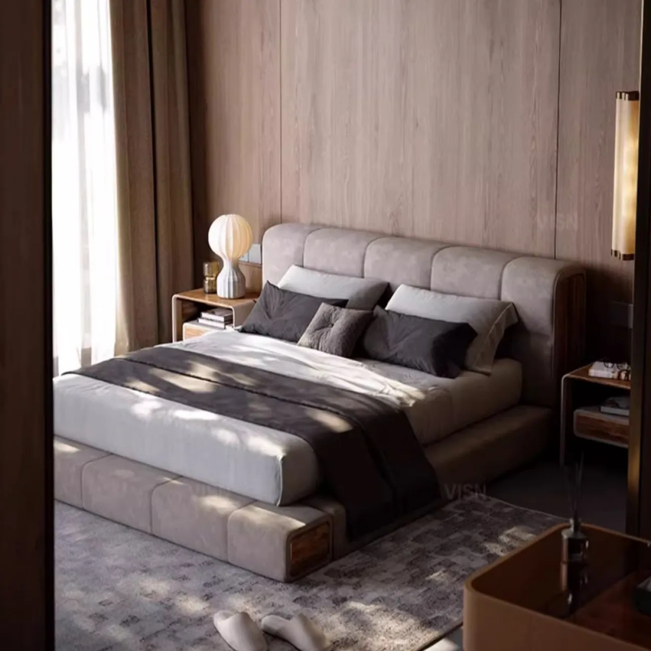 Современная кровать из цельного дерева LUXURY VISN 35807-29